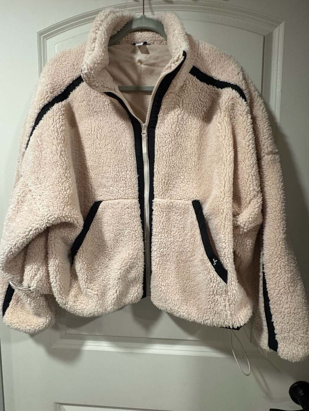 Teddy Sherpa Fleece Jacket Cozy Oversized Loungewear Athleisure XL